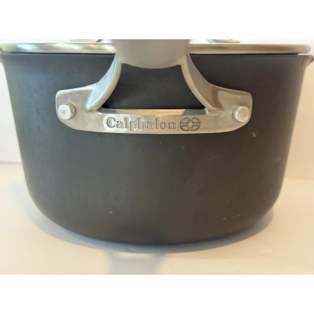 Calphalon Premier Hard Anodized Nonstick 3.5 Qt Saucepan Pan Lid 87035 Pristine